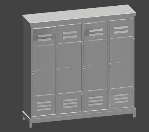 Game-ready School Locker (low-poly) preview image